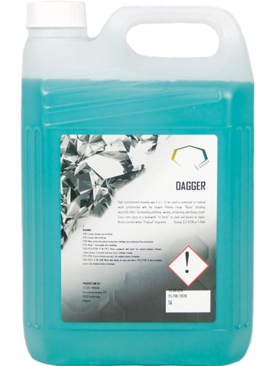 INOQEM Dagger 5L dunk med koncentreret, skummende skyllevoks til effektiv lakbeskyttelse og glans ved professionel bilpleje og storvognsvask.