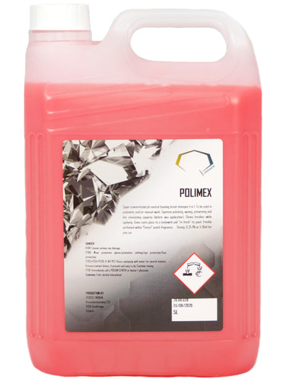 INOQEM Polimex 5L autoshampoo med voks – koncentreret og skummende lastbilshampoo til effektiv storvognsvask.